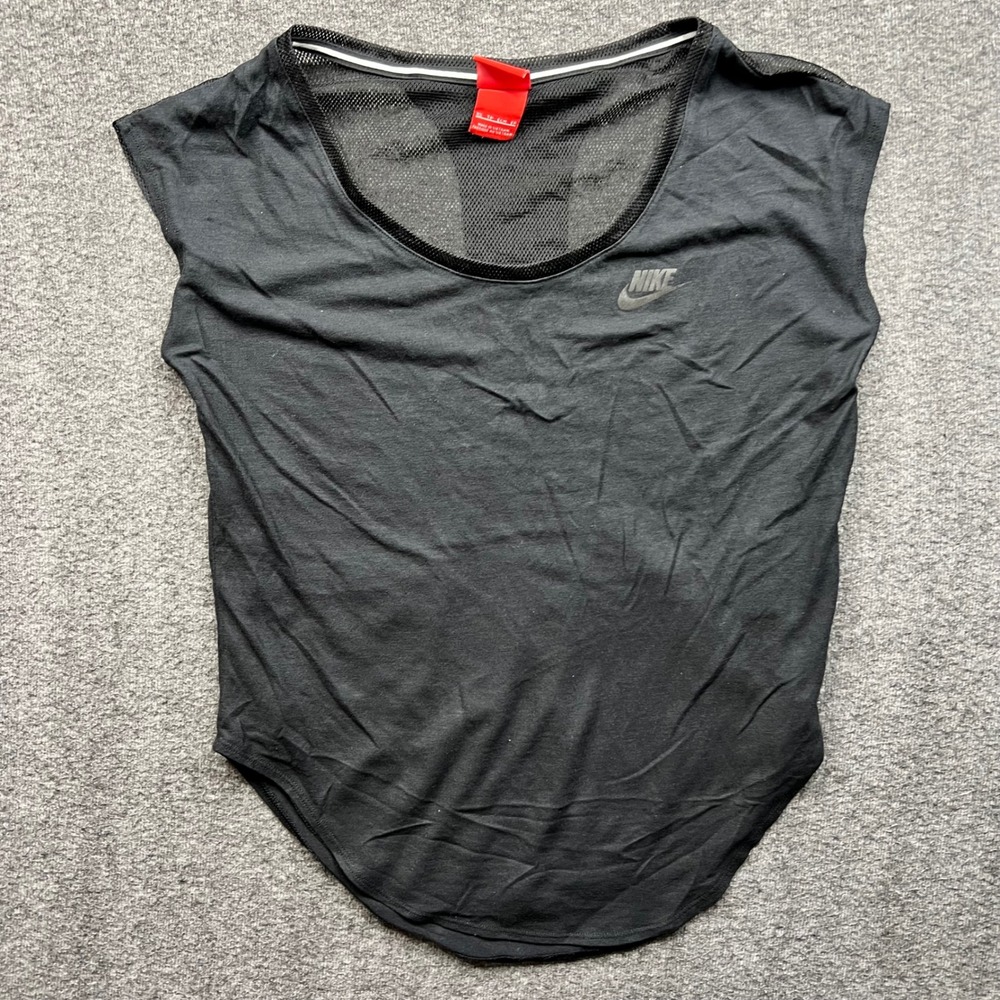 Nike Tank Top Womens XS Black Mesh Back Racerback Athletic Running Shirt